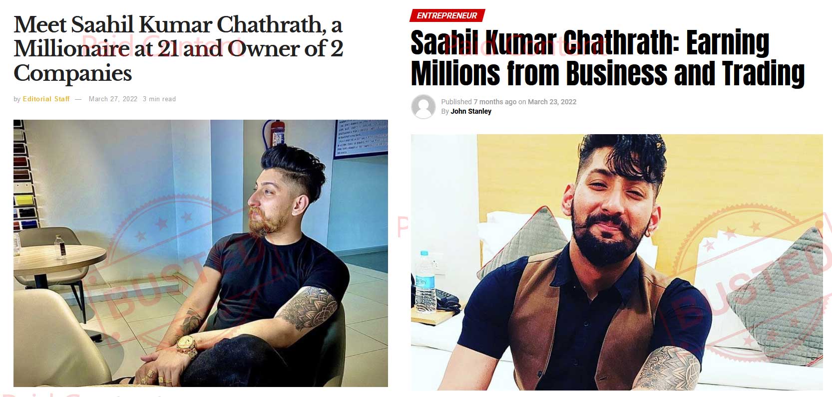 Saahil Kumar Chathrath Entrepreneur